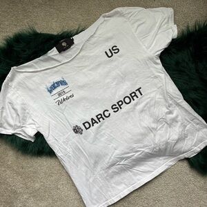 DARC SPORT | Lightning Work In Silence Oversized Tee | White/Blue